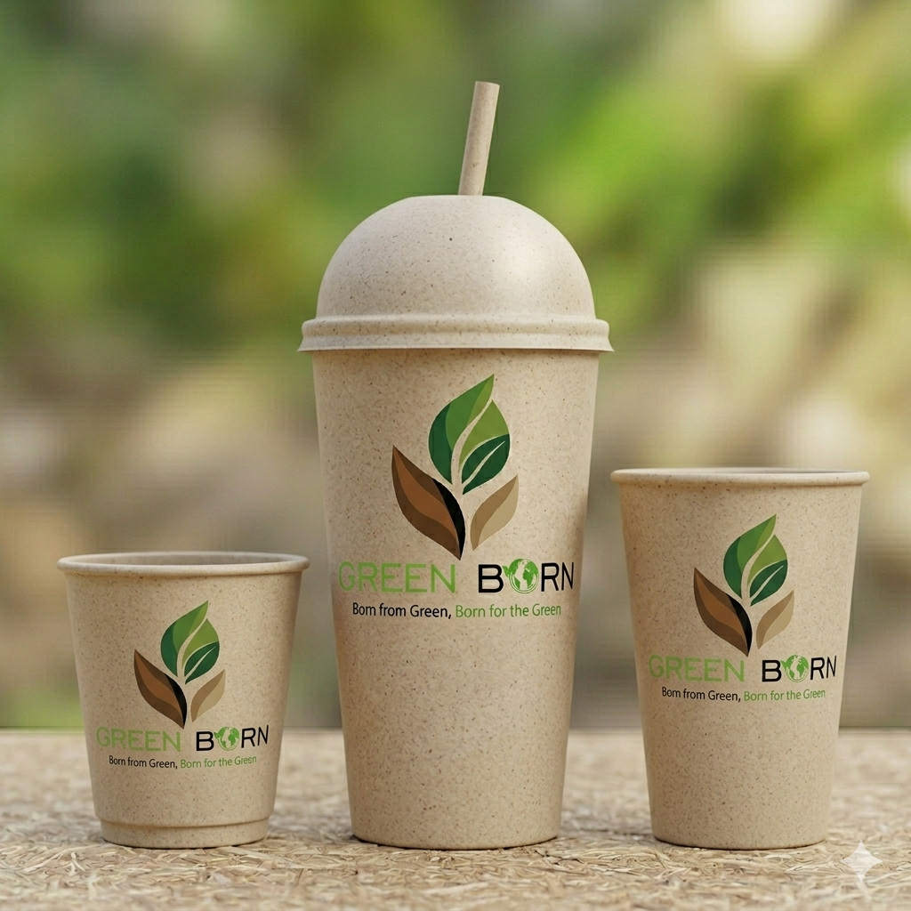 GreenBorn eco-friendly paper cups and dishes servingware collection